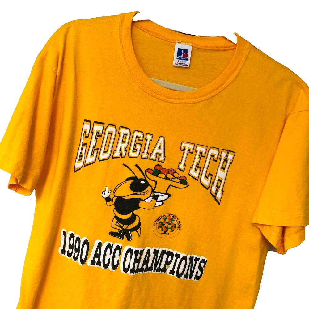 Vintage GA TECH Shirt Men L 1990 ACC‎ Championship Citrus Bowl Ramblin Wreck USA